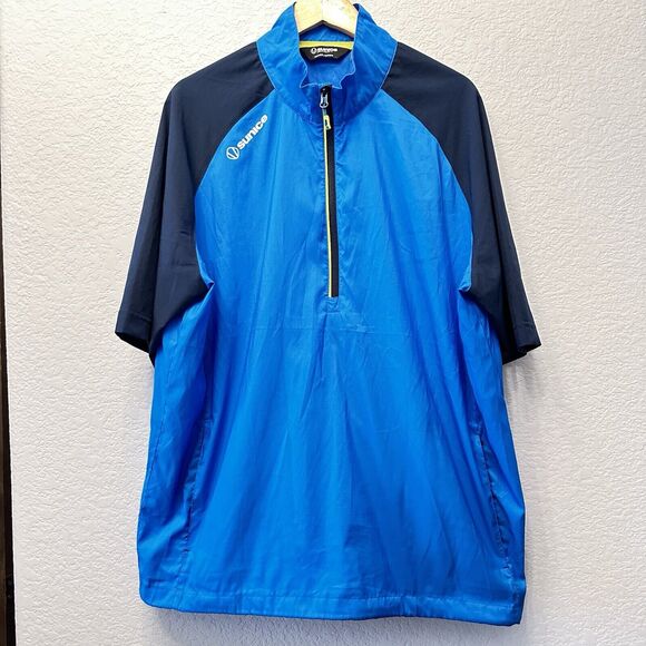 Sunice Jacket Pullover WindShirt Men Sz XL‎ Blue Zip Golf Open Windbreaker Light - Picture 1 of 12